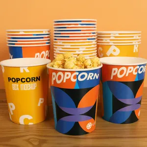 Pappbecher mit großer Kapazität für Brathähnchen zum Mitnehmen Behälter gebratenes Huhn Popcorn Eimer gerade Form Craft Food Container