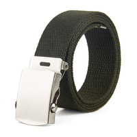 Ceintures de sport en toile de coton pour hommes, ceintures tactiques d'extérieur pour fans, boucle en métal, ceinture en tissu pour la chasse et la randonnée