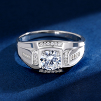 YBO personnalisé 925 en argent Sterling bagues fines de luxe Hip Hop VVS Moissanite mariage bagues de fiançailles pour hommes pour les fêtes
