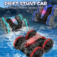 Mobil RC Stunt 4-Channel Listrik Siap Pakai Dua Sisi Terlaris, Hadiah Mainan untuk Anak-Anak, Cocok untuk Pantai dan Luar Ruangan