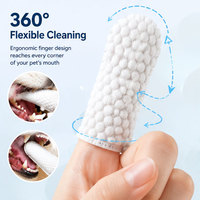 Lingettes nettoyantes pour dents de chien, lingettes à doigt avec tampons nettoyants buccaux et formule anti-plaque et anti-tartre, apaisantes et douces pour les gencives