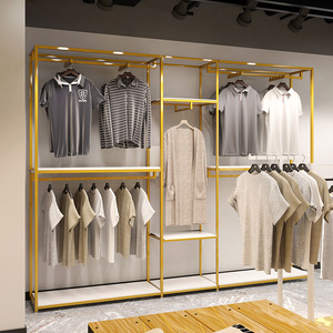 Tiendas de <span class=keywords><strong>ropa</strong></span> de madera Decoraciones Diseños de soporte de estante de riel de <span class=keywords><strong>ropa</strong></span> de madera - Product Image 2