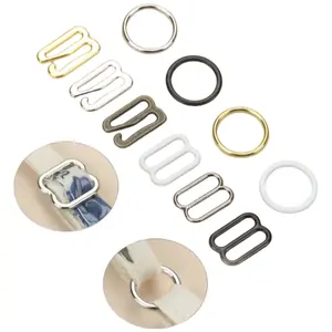 Venda de fábrica cinta de sutiã reutilizável anel e hardware deslizante ajustadores fivela de gancho para roupa de banho