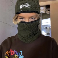 Bonnet tendance streetwear en polaire et élasthanne/polyester, style hip-hop, chaud et protecteur pour les oreilles, collection automne/hiver 2026, taille 48-50cm