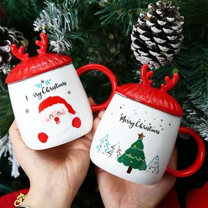 Taza personalizada de cerámica de Papá Noel Reno del Polo Norte Taza de Navidad personalizada con caja de regalo