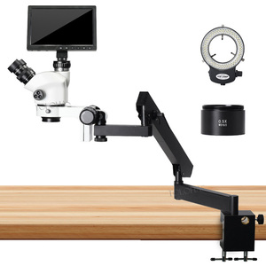 LHISM2 다기능 3.5X-50X 줌 현미경 관절 팔 삼안 의료 실습 현미경 (10 인치 모니터 포함) - Product Image 2