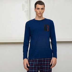 <span class=keywords><strong>Pigiama</strong></span> da <span class=keywords><strong>Uomo</strong></span> in <span class=keywords><strong>Cotone</strong></span> e Bambù Organico, Set con Maniche Lunghe e Pantaloni Lunghi, Abbigliamento da Notte in Bambù - Product Image 5