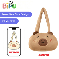 Fabricant de sacs en peluche personnalisés OEM – Sac à dos en peluche Capybara rembourré en coton PP, sac à bandoulière en peluche animal rongeur de dessin animé à vendre