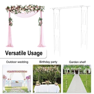 Gerbang Taman Pergola, Pilar Tanaman Mawar, Teralis, Lengkungan Luar Ruangan, Latar Belakang Pernikahan Logam, Stand Latar Belakang Pesta - Product Image 5