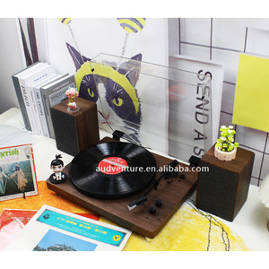 Tourne-disque <span class=keywords><strong>vintage</strong></span> avec haut-parleur externe à entraînement par courroie adapté aux disques vinyles double haut-parleurs stéréo - Product Image 5