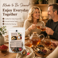Thé aux cinq trésors de ginseng premium 100% naturel sans caféine, thé santé brut, mélange énergétique et vitalité pour hommes, sachets de thé aux herbes 5g x 30