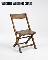 Chaise pliante moderne en bois massif avec dossier pour location de mariage, repas en plein air et mobilier d'hôtel de luxe