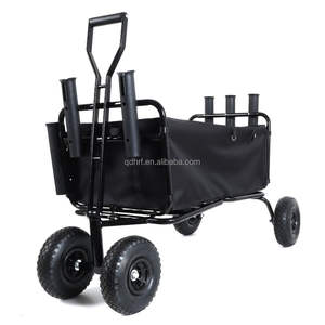 Ağır Hizmet Tipi Çok Fonksiyonlu Büyük Kapasiteli Plaj Balıkçılık Arabası Kamp Katlanır El Arabası Balon Tekerlekler ve Saklama Çantası ile - Product Image 3