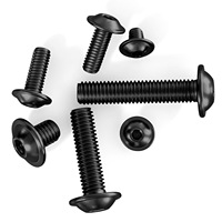 Vis à tête ronde hexagonale en acier inoxydable noir 304 ISO7380-2 avec collier, boulons de machine M3 M4 M5 M6 M8 M10 M12 pour quincaillerie