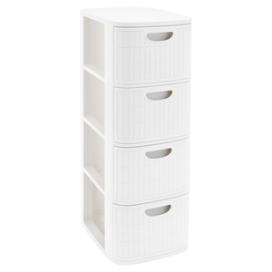 Cassettiera salvaspazio 4C Slim (30x40x80cm) DOMUS HOME COLLECTION Blanc 90700 - Product Image 2