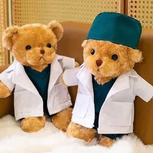 Custom Design Personalized Stuffed Animal Doctor's Clothing Bear Plush Toys Doctor Hat Teddy Bear Doll