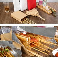 Sac en papier kraft brun avec doublure en aluminium, résistant à la graisse, pour emballage de poulet rôti chaud à emporter, vente en gros