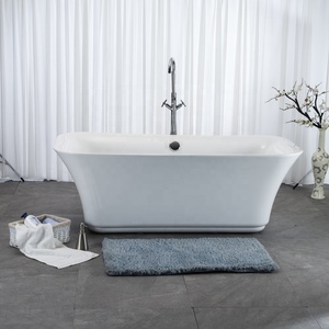 Oval <strong>Bath</strong> Tub Modern Acrylic Freestanding Bathtub With Stainless Steel <strong>Stand</strong> - Product Image 3