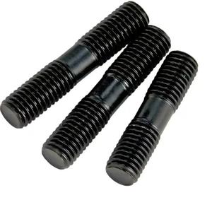 สลักเกลียวปลายคู่แบบกำหนดเองพร้อมการเคลือบผิวสีดำ (DIN M3/M4/M8/M12) สำหรับงานประกอบอุตสาหกรรมหนัก - Product Image 5