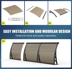 Toldo para Puerta de 40x80 Pulgadas con Canaleta, Cubierta de PC Resistente a la Intemperie para Protección Contra Lluvia/Nieve/Sol en Exteriores, para Entrada, Patio, Ventana - Product Image 4