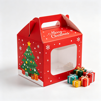 Boîte à gâteau de Noël de luxe avec estampage à chaud, production en 72h, finition UV, emballage de dessert recyclable