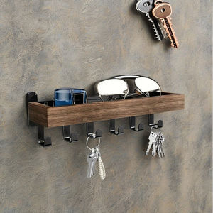 ชั้นแขวนกุญแจไม้ติดผนัง6อันที่เก็บจดหมาย & กุญแจสำหรับบ้านโถงทางเดินห้องนั่งเล่นเหล็กพลาสติกใช้ในห้องน้ำ - Product Image 4