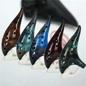 Flûte Ocarina en céramique à 12 trous avec cordon et sac de rangement, instrument de musique, cadeau pour les apprenants de musique, vente en gros - Product Image 1