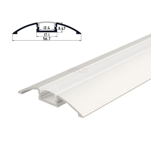1M Giữa Khe Cắm 17*10Mm T5 Hợp Kim Bề Mặt Gắn <span class=keywords><strong>LED</strong></span> Strip Hồ Sơ Dome PMMA Khuếch Tán Bìa 6063 Đùn <span class=keywords><strong>LED</strong></span> Nhôm Hồ Sơ - Product Image 2