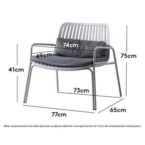 Sillón de Plástico de Diseño Nórdico, Popular, Resistente al Agua, Reclinable, Moderno, Minimalista, Individual, para Exteriores - Product Image 6
