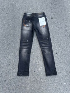 Jeans vintage taille haute délavés coupe droite bleu foncé clair déchirés amples en denim streetwear – Fabricant de jeans personnalisés - Product Image 2