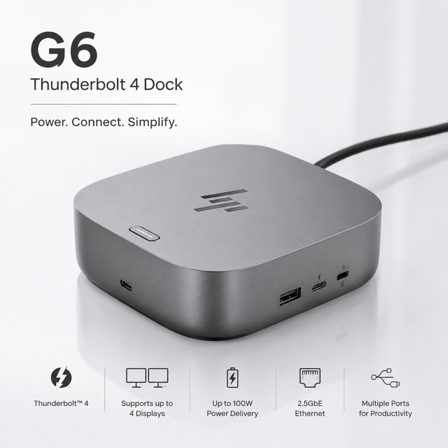 G6 280W Thunderbolt 4 Docking Station, 40Gbps USB-C Laptop Dock with Dual DP 1.4, 2.5GbE, Quad Display