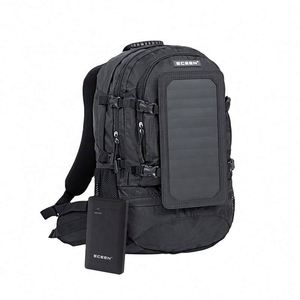 Sac à dos de camping extérieur Slocable personnalisé, étanche, avec chargeur solaire 7W et panneau 10000mAh, certifié BSCI - Product Image 4