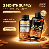 Compléments alimentaires végétaliens à marque privée OEM, capsules de cannelle de Ceylan naturelle, superaliments, vitamines, produits de santé certifiés
