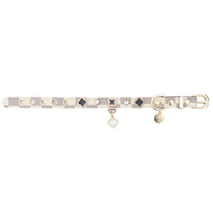 Collier pour chien et chat réglable avec strass, moderne, simple, classique, en cuir PU souple, collier de luxe pour animaux de compagnie, petite et moyenne race - Product Image 4