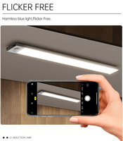 Lampu Engsel Kabinet LED Nirkabel USB Isi Ulang 3CCT Sensor Cahaya Dapur Kamar Tidur Lampu Lemari Dalam Ruangan Dapat Diredupkan CE FCC RoHS