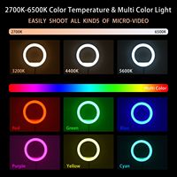 CPYP RL-18 Lampu Cincin LED RGB 18 Inci untuk Fotografi Studio, Lampu Isi untuk Siaran Langsung dengan Remote Control, Lampu Kecantikan Warna-warni