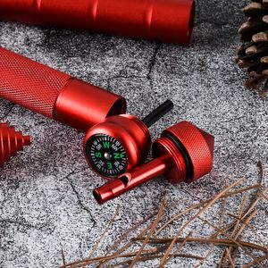 Bâtons de randonnée pliables en alliage d'aluminium Hua Hong Outdoor, rouges, multifonctions, avec boussole pour la randonnée - Product Image 2