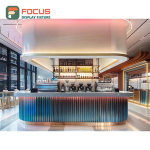 Exhibidor de Lujo para Café, Estante Abierto para Tazas y Jarras, Acabado en Nogal, Exhibidor de Productos para Tiendas - Product Image 4