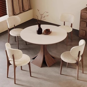 Hiện đại đơn giản Scandinavian rắn gỗ vòng bàn ăn bàn xoay ý ăn Bộ gồm đá cẩm thạch hàng đầu cho phòng ăn nhà - Product Image 2