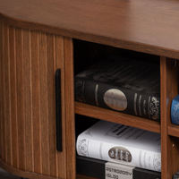 Buffet en noyer transfrontalier, armoire de rangement à double porte courbée, meuble de préparation moderne en bois massif, origine Chine, pour salle à manger