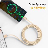 CableCreation type-c vers USB 2.0 60W 3A câble tressé en nylon à charge rapide 480Mbps transfert de données pour téléphone portable et ordinateur