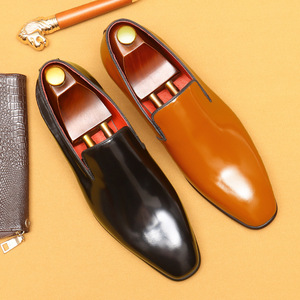 รองเท้าโลฟเฟอร์หนังแท้สำหรับผู้ชาย หนังวัวแท้ สไตล์ทางการสำหรับธุรกิจ ดีไซน์สไตล์อังกฤษระดับไฮเอนด์ รองเท้าหนังเงาสำหรับผู้ชาย - Product Image 5