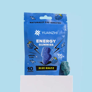Permen Energi Vegan Rasa Blue Razz 10 Pcs dengan Kafein, Ashwagandha, Ekstrak Teh Hijau, dan Vitamin C - Product Image 1