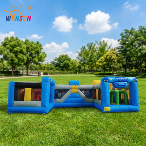 WINSUN Pista de Obstáculos Inflable Grande para Juegos Competitivos - Material de PVC con Certificación CE, Resistente al Fuego y al Agua, Edad 5+ - Product Image 1