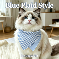 Bandana réglable à carreaux pour animaux de compagnie, en polyester doux, foulard triangulaire pour chats et chiens de petite et moyenne taille