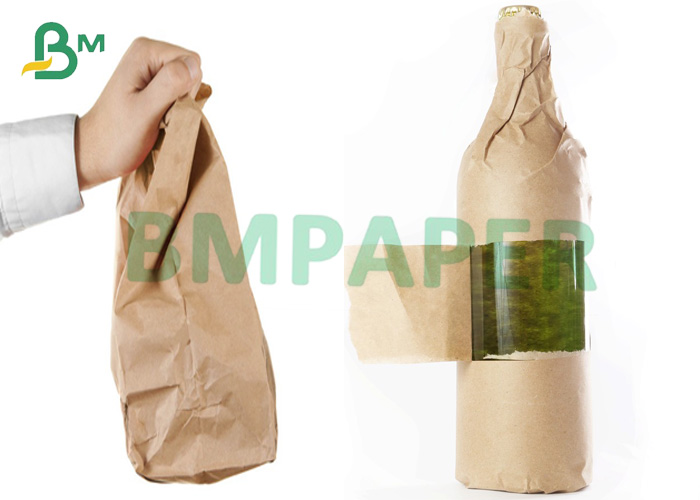 40gsm 70gsm BKP Sack Kraft Paper For Brown Food Packing Bag Wide 0.5m - 2.5m