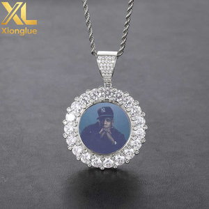 Colgante de Diamantes Estilo Hip Hop, Chapado en Oro, con Circonita Cúbica, Joyería Personalizada con Imagen, Collares con Colgante - Product Image 6