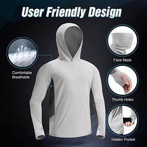 Long Sleeve Fishing t Shirt <b>Reflective</b> Mens Performance Fishing Shirts Custom Fishing Water Shirt - Product Image 2