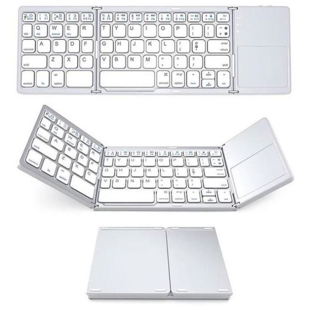 Wireless Folding Mini Keyboard for Laptop and Tablet USB-C Interface Touchpad Ultra Thin Design Waterproof Multimedia Keys New