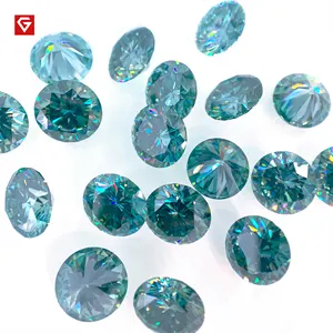 GIGAJEWE Wholesales ढीला 8mm 2ct दौर में कटौती बनाने के आभूषण के लिए सियान नीले हरे रंग का Moissanite हीरे